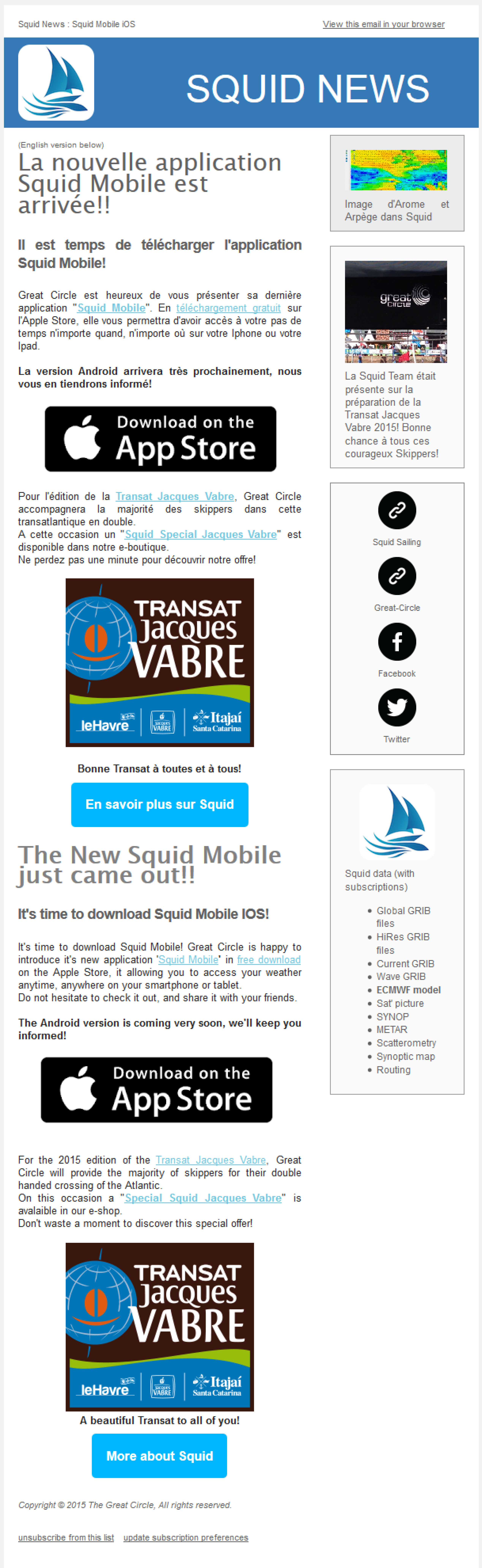 Squid newsletter  the 24th of october 2015