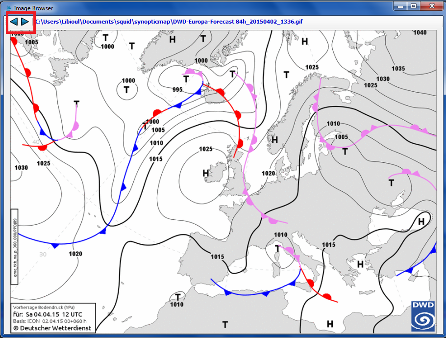 European Synoptic Weather Chart